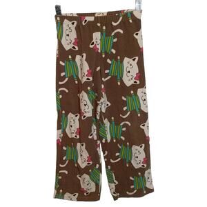 CARTER'S Brown Kitty Fleece Pajama Pants 6